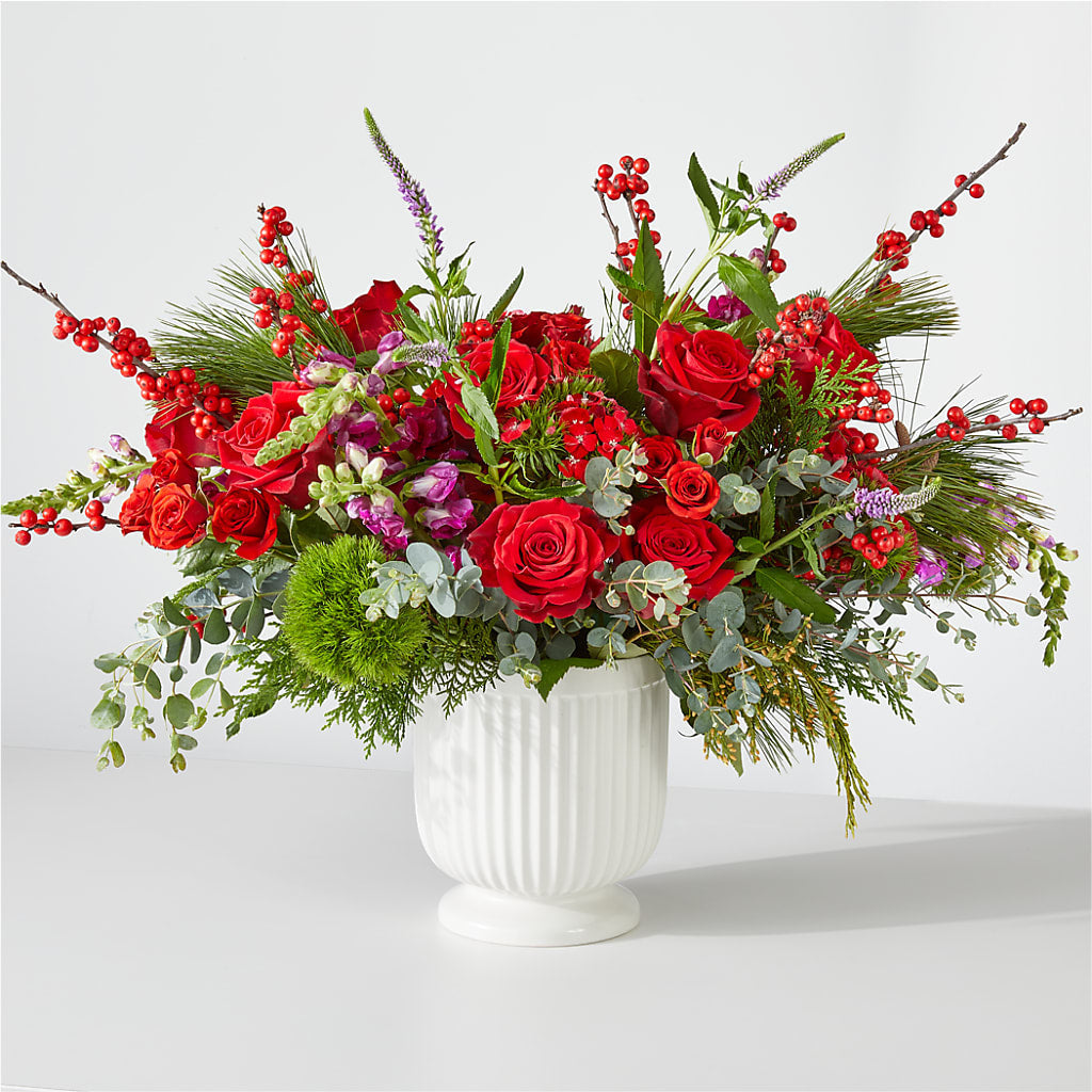 Big Red Bow Bouquet – The Bloom Centre, Houston TX