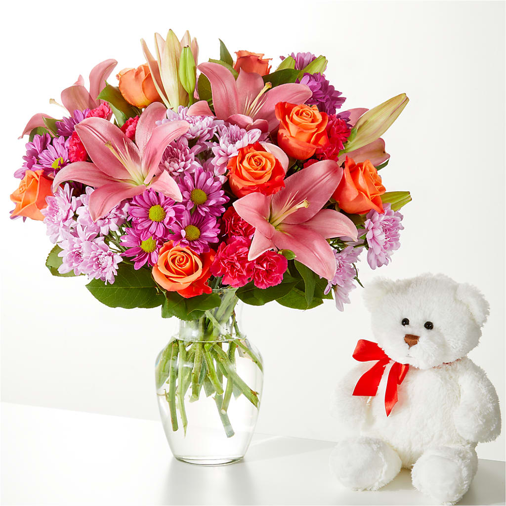 One and Only Bouquet and Bear Bundle – The Bloom Centre, Houston TX