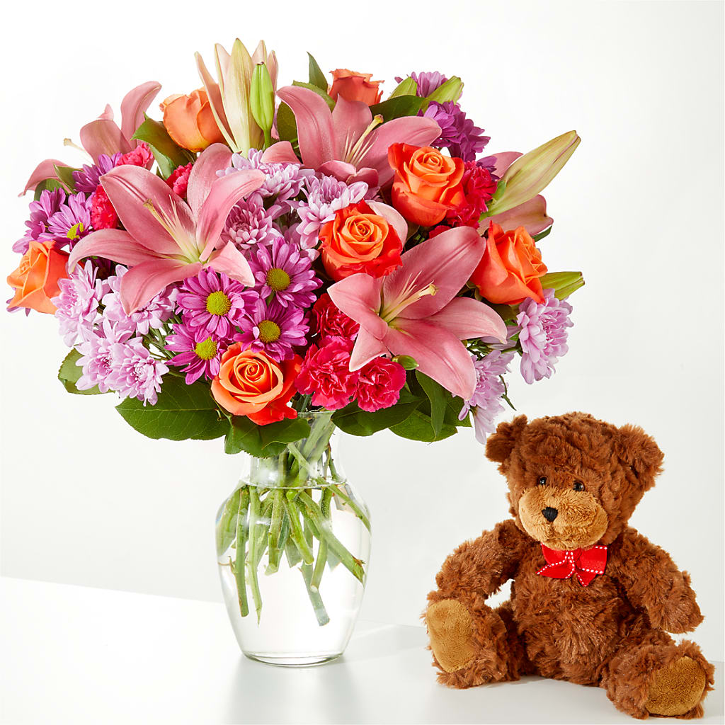 One and Only Bouquet and Bear Bundle – The Bloom Centre, Houston TX