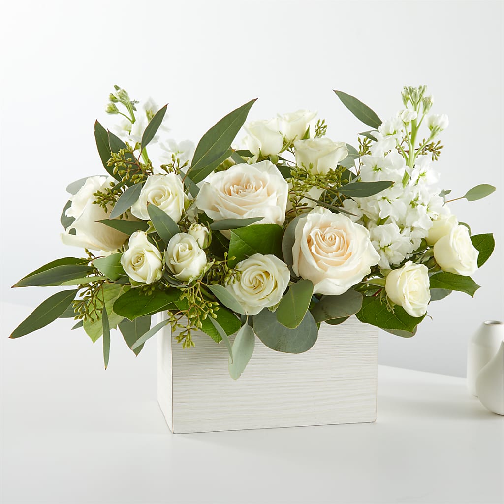 Fresh Linen Box Bouquet – The Bloom Centre, Houston TX