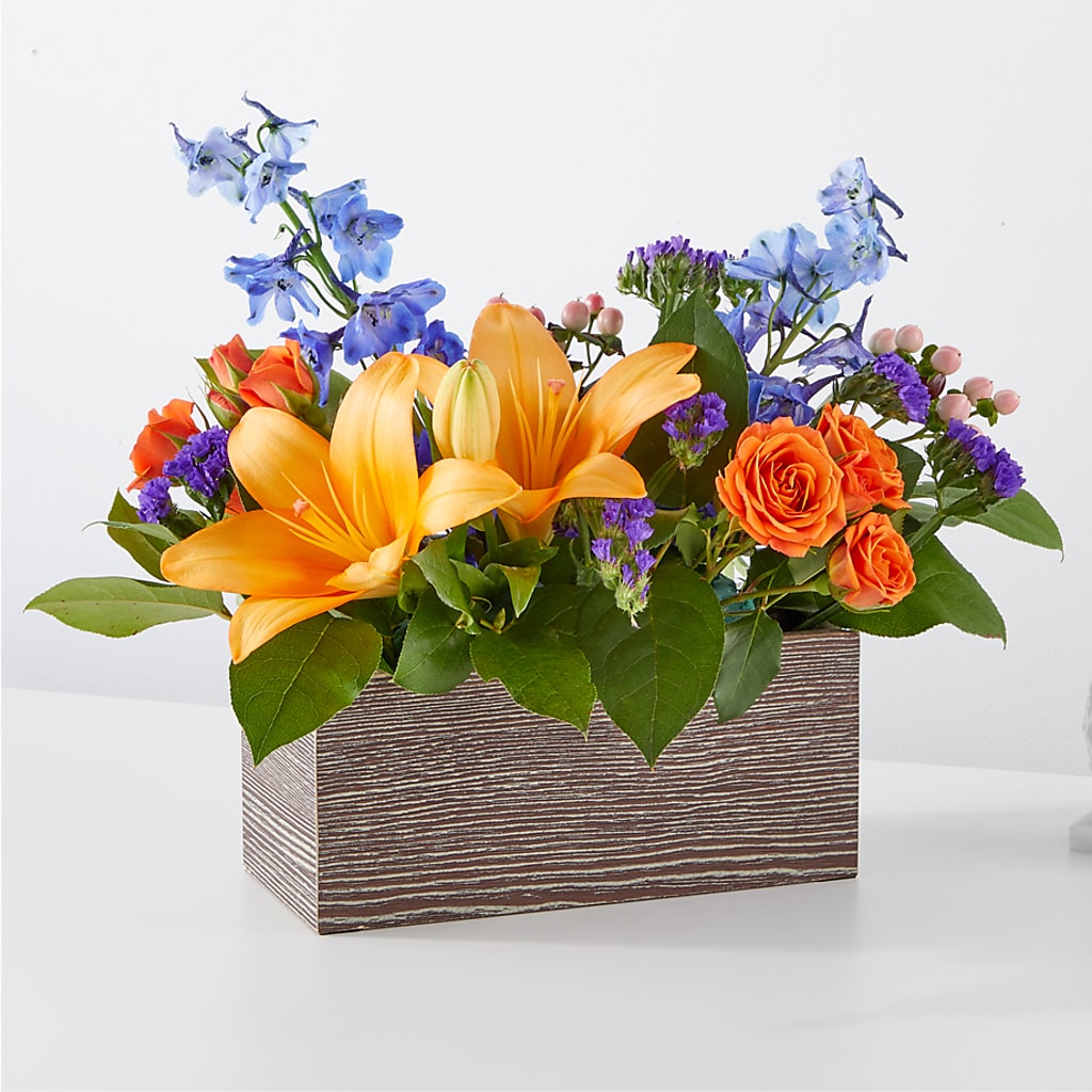 Radiant Citrus Box Bouquet – The Bloom Centre, Houston TX