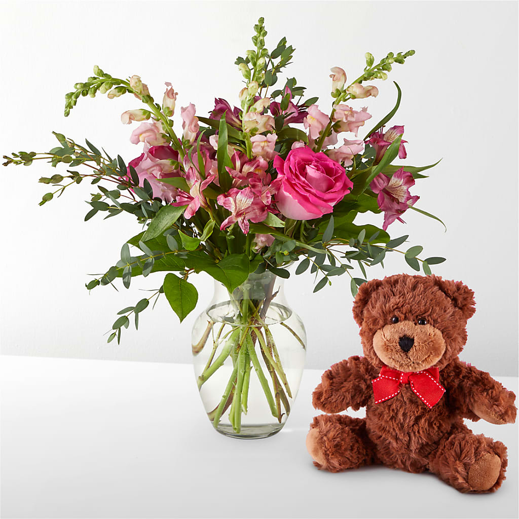 Happily Ever After Bouquet & Bear Set – The Bloom Centre, Houston TX