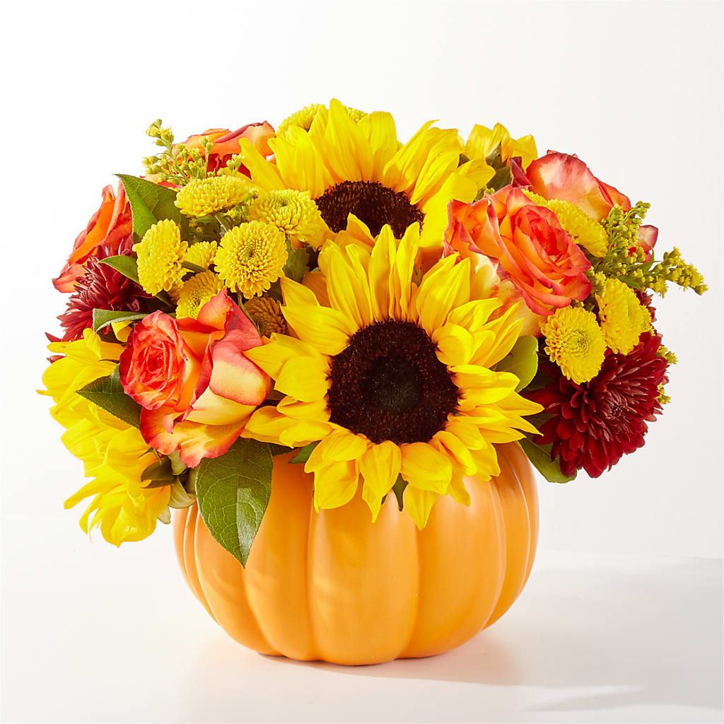 Golden Gourd Pumpkin Bouquet – The Bloom Centre, Houston TX