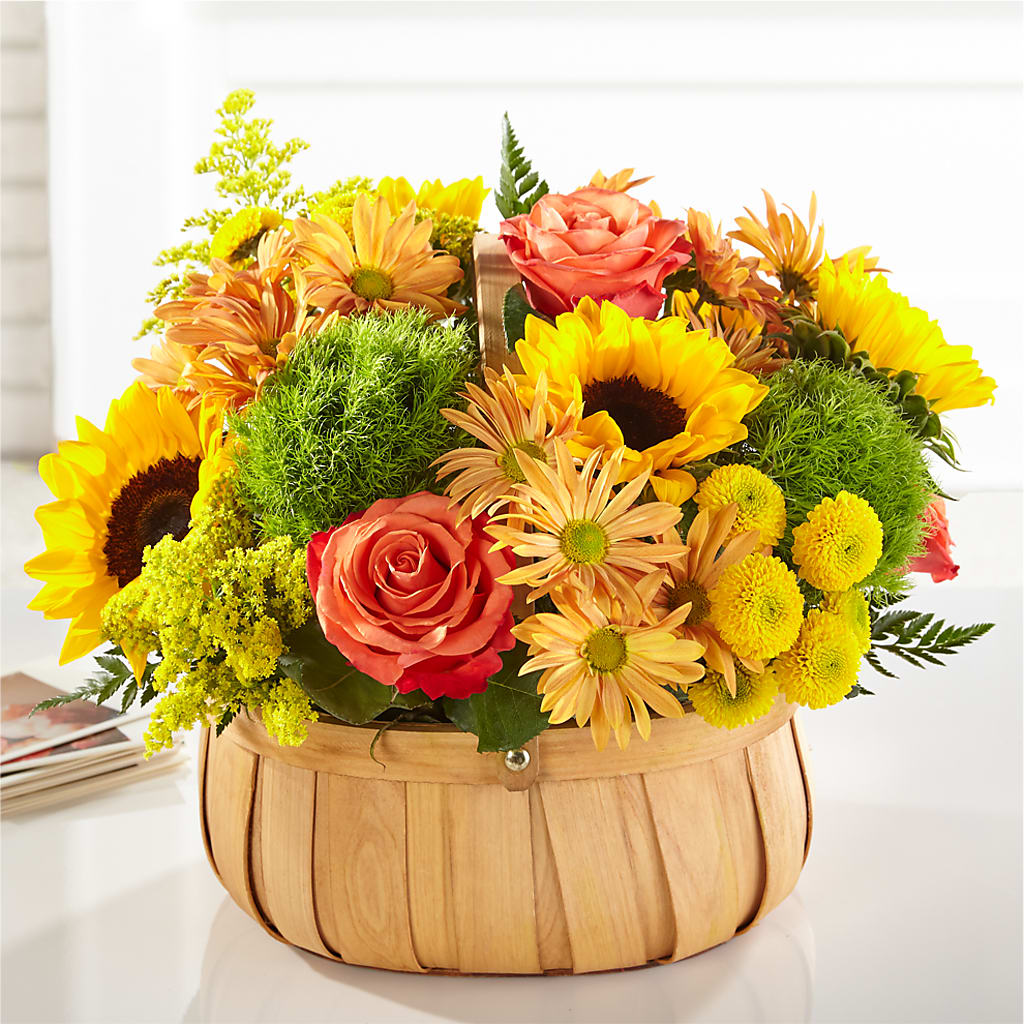 Harvest Sunflower Basket – The Bloom Centre, Houston TX