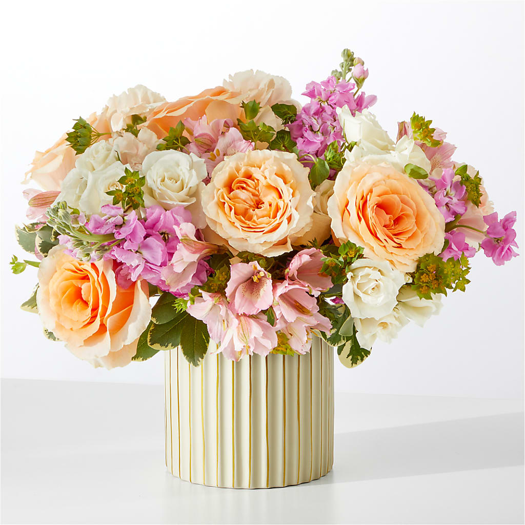 Paradise Bouquet with Ivory Vase – The Bloom Centre, Houston TX