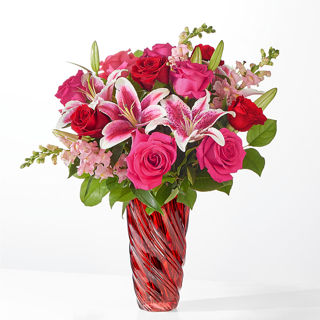 Always You Bouquet with Luxe Swirl Vase – The Bloom Centre, Houston TX