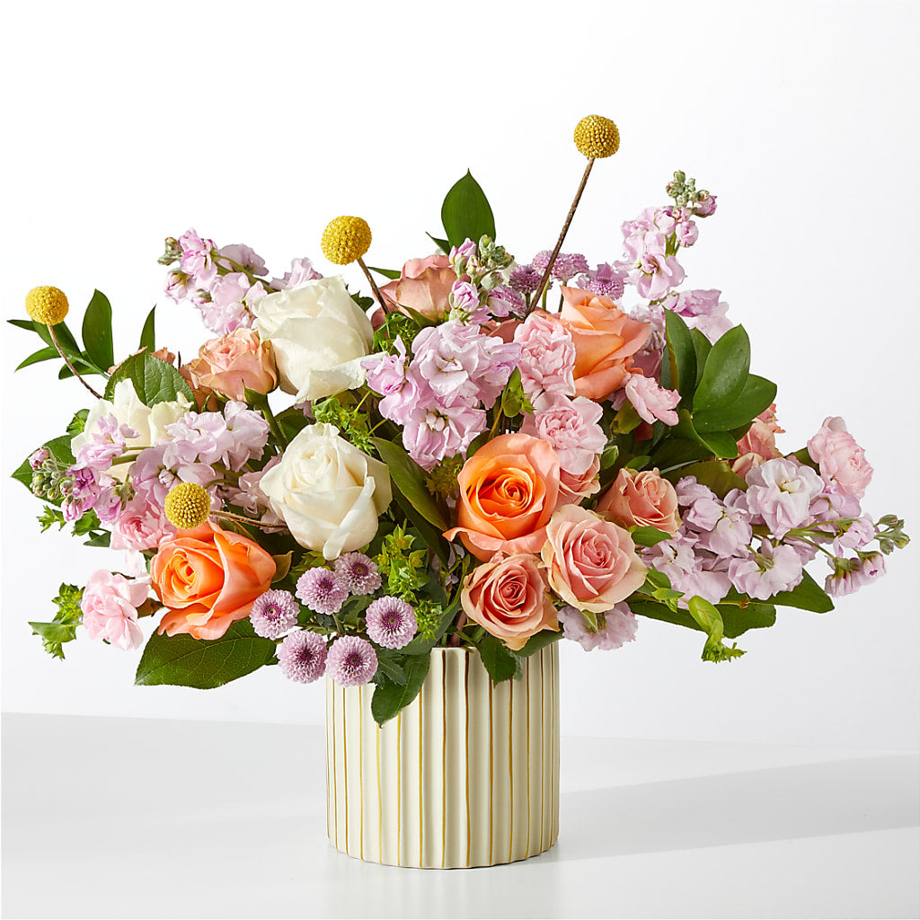 French Market Bouquet with Ivory Vase – The Bloom Centre, Houston TX