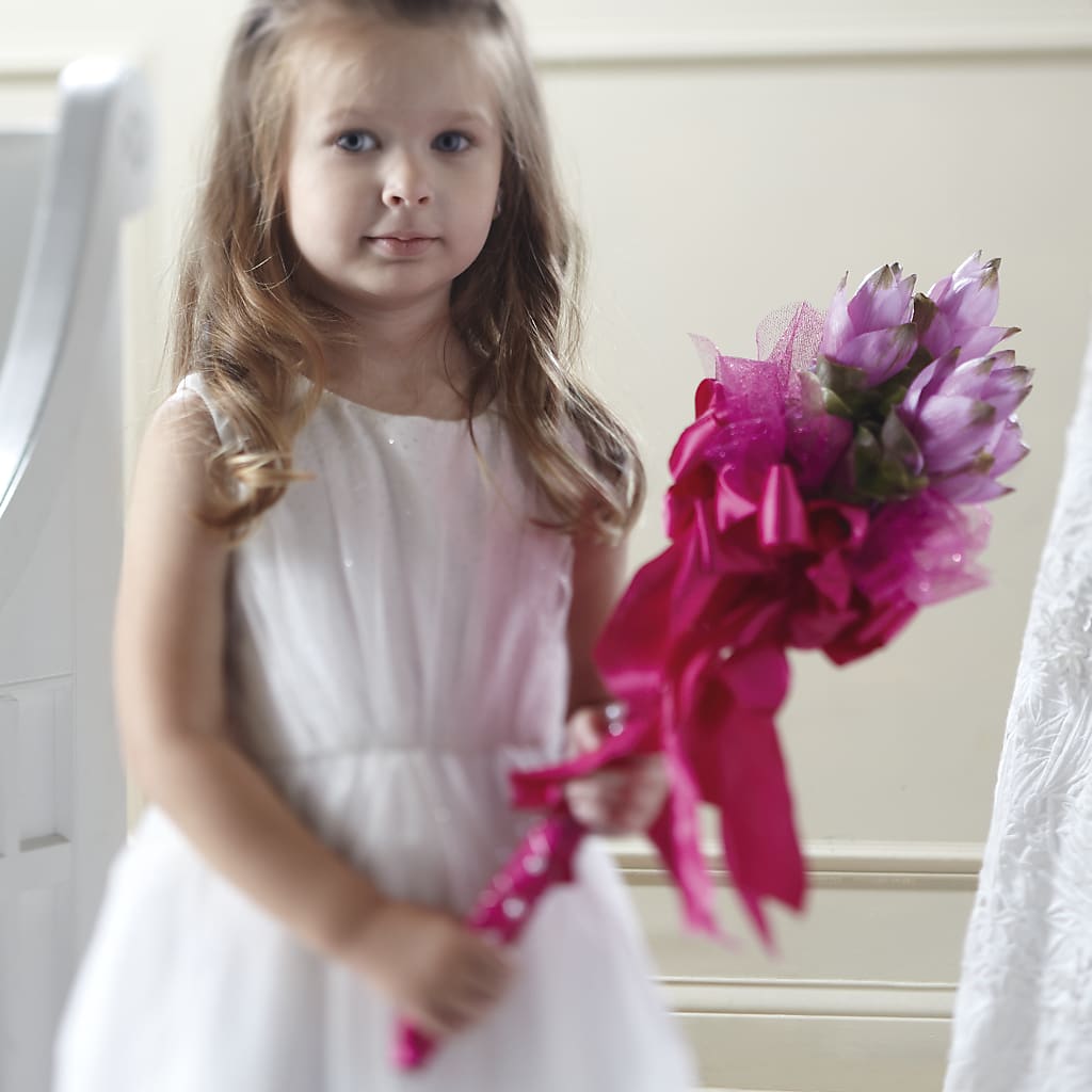 Sparkle Pink Flower Girl Bouquet – The Bloom Centre, Houston TX