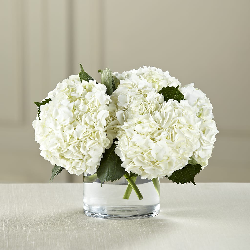 White Hydrangea Bouquet – The Bloom Centre, Houston TX