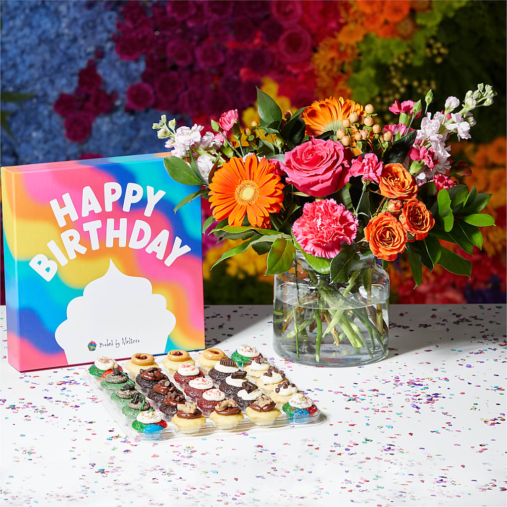 Fiesta + 25 Bite-Size Cupcake Birthday Box Bundle – The Bloom Centre, Houston TX