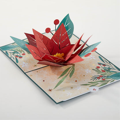 Happiest Holidays Poinsettia and Lovepop Card –  The Bloom Centre, Houston TX