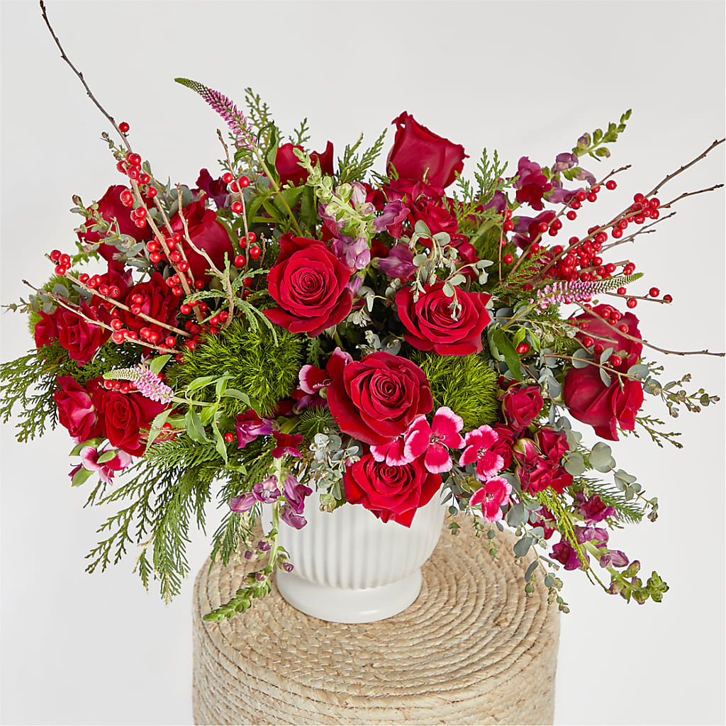 Big Red Bow Bouquet –  The Bloom Centre, Houston TX