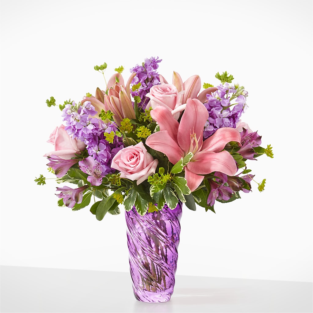 Precious Petals Bouquet with Luxe Swirl Vase –  The Bloom Centre, Houston TX