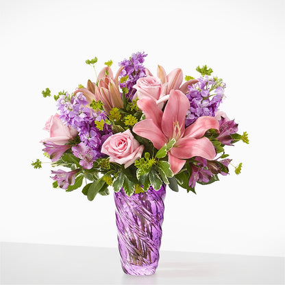 Precious Petals Bouquet with Luxe Swirl Vase –  The Bloom Centre, Houston TX