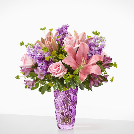Precious Petals Bouquet with Luxe Swirl Vase –  The Bloom Centre, Houston TX