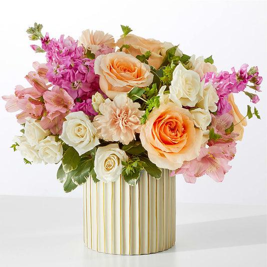 Paradise Bouquet with Ivory Vase –  The Bloom Centre, Houston TX