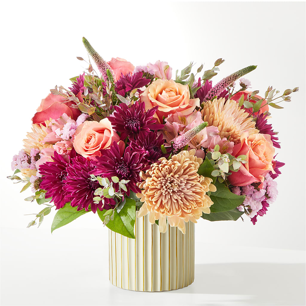 Berry Cobbler Bouquet with Ivory Vase –  The Bloom Centre, Houston TX