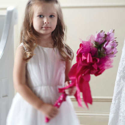Sparkle Pink Flower Girl Bouquet –  The Bloom Centre, Houston TX